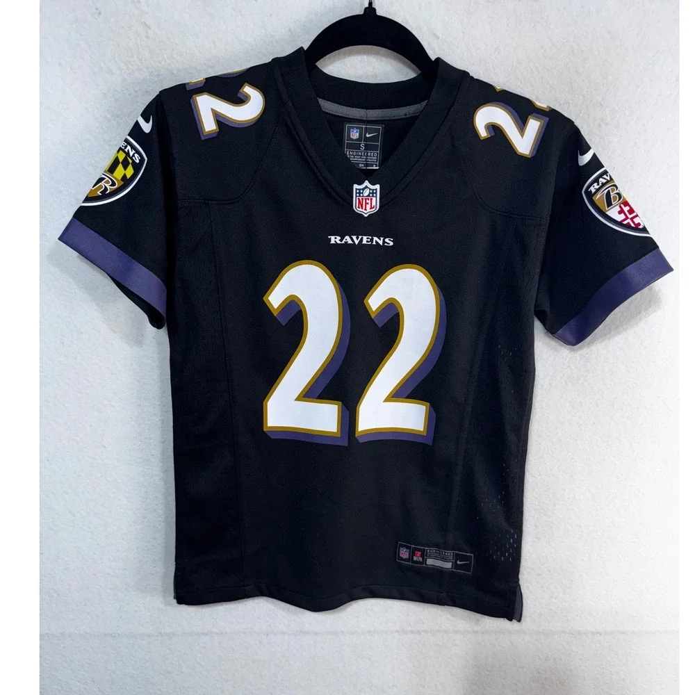 Youth NFL Nike Baltimore Ravens Derrick Henry #22 Jersey Kids S Black Football